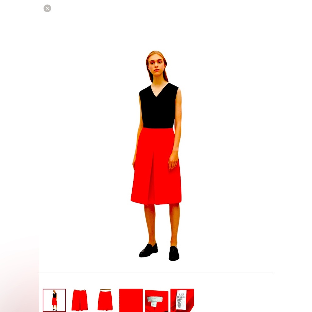 NWOT COS red wool skirt 36